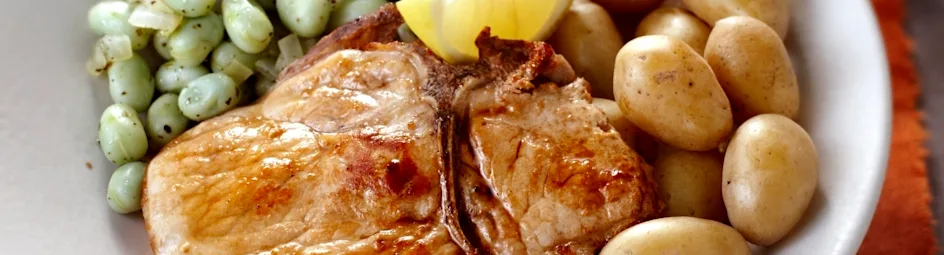 Karbonade met citroensaus en boontjes