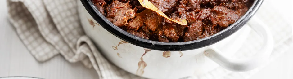 Hachee van runderlappen en donker bier