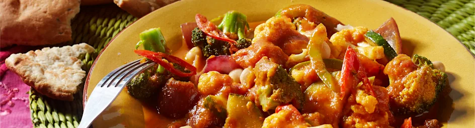 Groentecurry met kikkererwten en raita