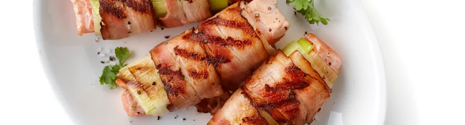 Gevulde preirolletjes met zalm