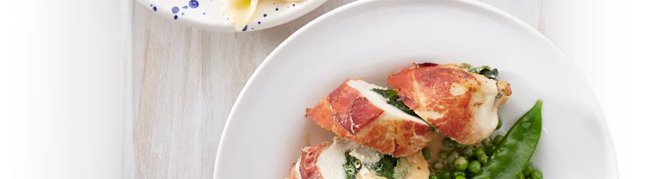 Gevulde kipfilet met mosterdsaus