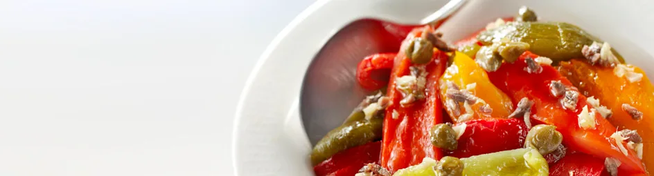 Geroosterde paprika met ansjovis en kappertjes