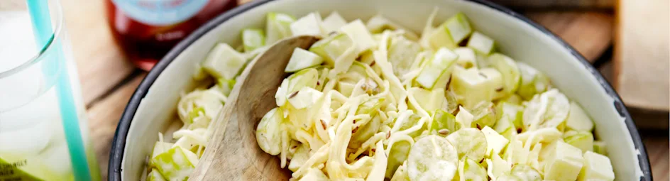 Coleslaw met appel en druiven
