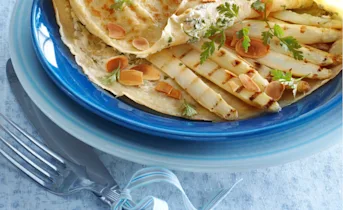 Flensje met geroosterde asperges