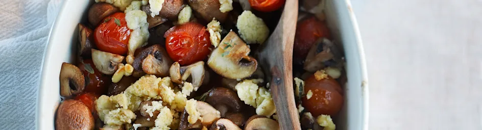 Crumble van kastanjechampignons