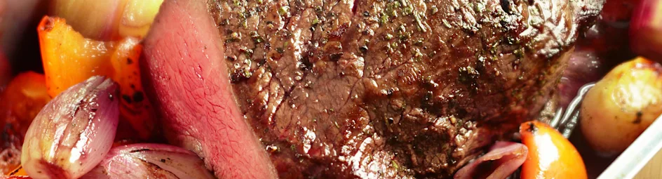 Rosbief met sjalotten en paprika