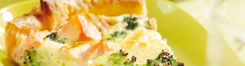 Quiche met zalm en broccoli