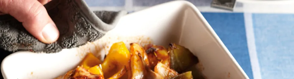 Pikante kip met bonte paprika