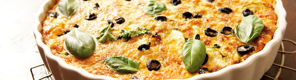 Ovenschotel van courgette en tomaat