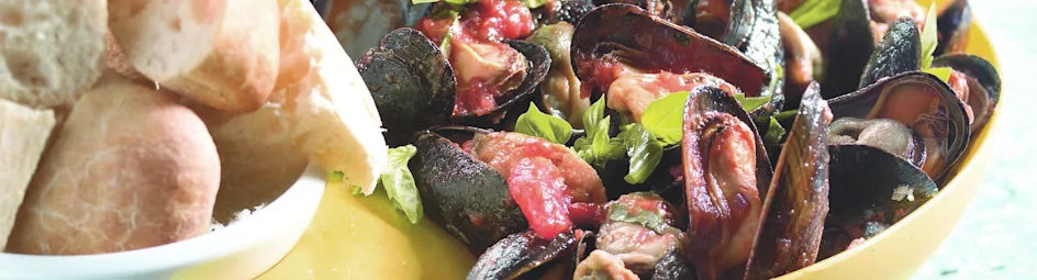 Mosselen in tomatensaus