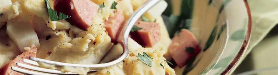 Knolselderijstamppot met mosterdsaus