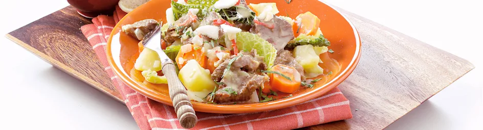 Hutspot met pittige hachee