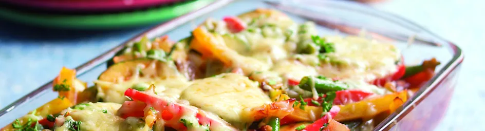 Gestoofde, gegratineerde groenten