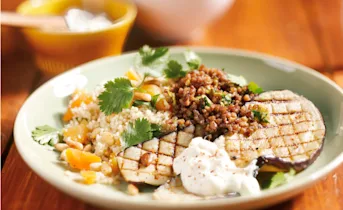 Gehakt met aubergine en couscous