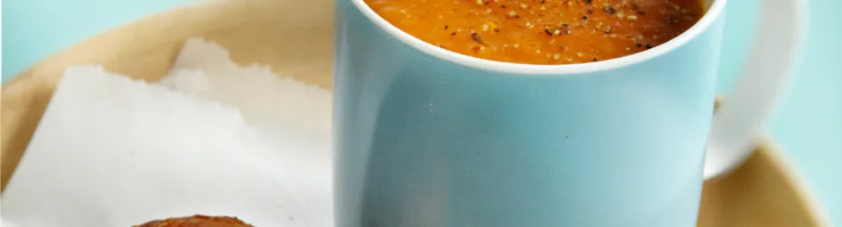 Frisse pompoensoep met gember en sinaasappel