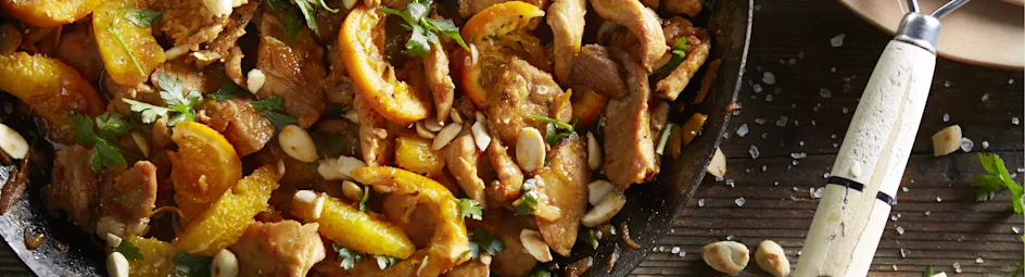 Pittige hamlappen met sinaasappel