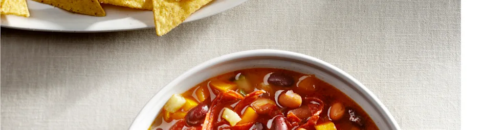 Bonte bonensoep met chorizo