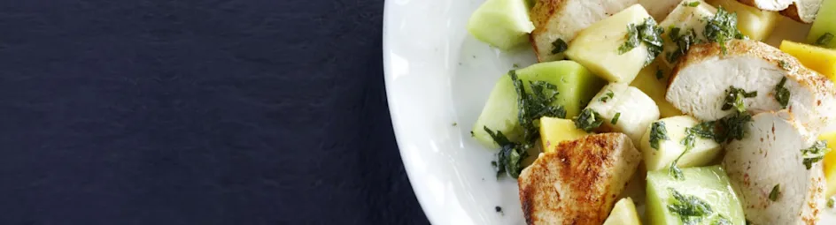 Fruitsalade met kipfilet