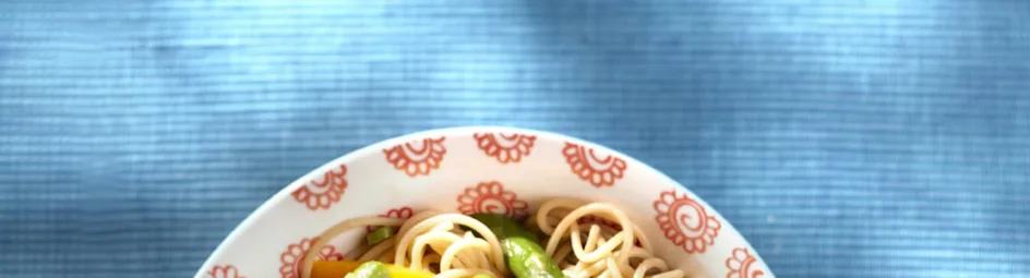 Spaghetti met kip en asperges