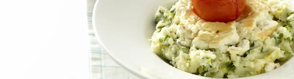 Raapsteeltjesstamppot met geitenkaas