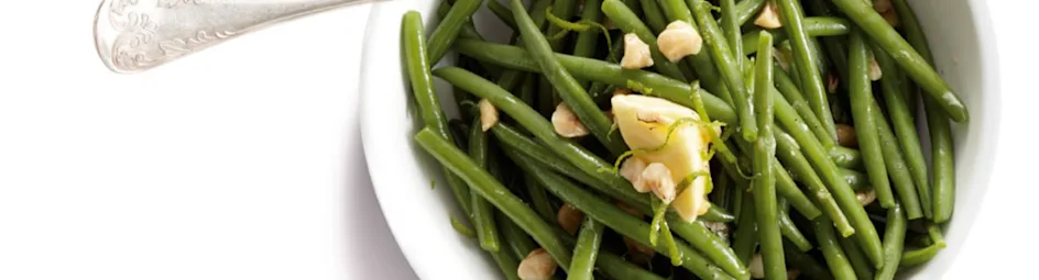 Haricots verts met hazelnoot-limoenboter