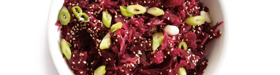 Rodekool met sinaasappel en honing