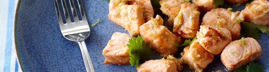 Geroerbakte zalm met limoen en gember