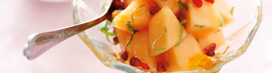 Honingmeloensalade met munt