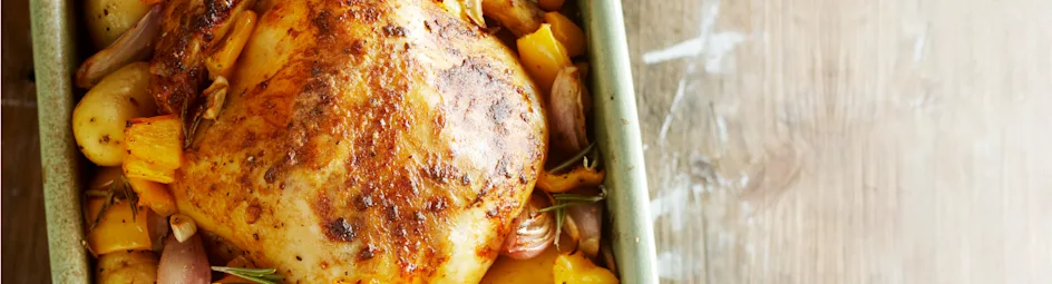 Kipcasserole met mosterd en gele paprika