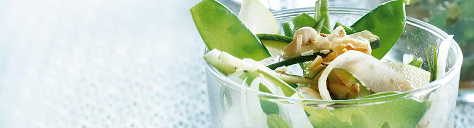 Groene salade met appel-balsamicodresssing