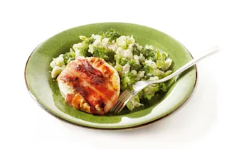 Lentestamppot met geitenkaaspakketjes