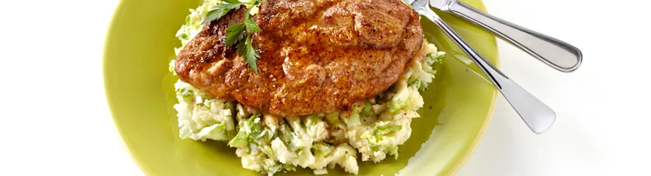 Honing-mosterdkarbonade op andijviestamppot