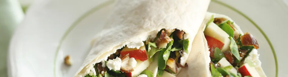 Vegawrap met geitenkaas en kruidensla