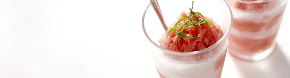 Aardbeien-sinaasappelsorbet