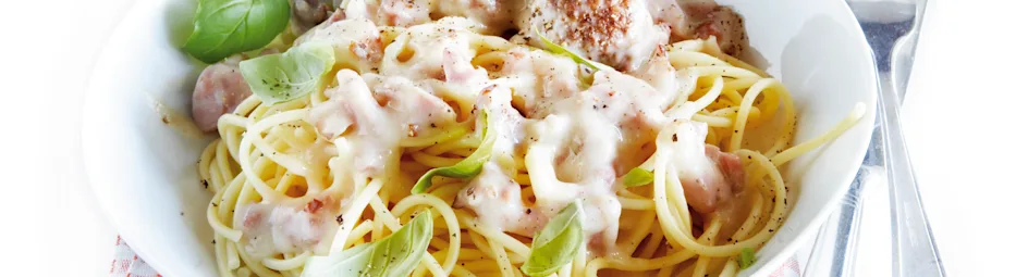 Spaghetti met romige gehaktballetjes