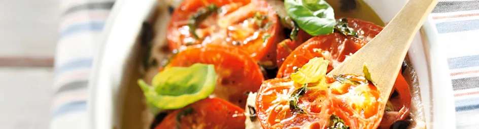 Vis uit de oven met geroosterde tomatentopping