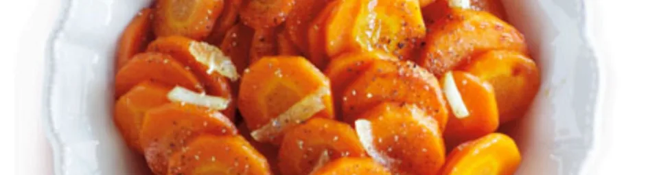 Geglaceerde wortel met gember en knoflook