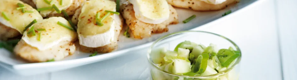 Panga met brie en bieslook