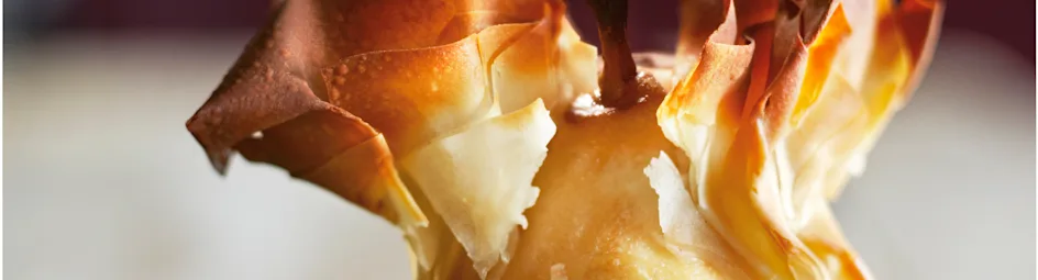 Krokante peren met vanilleroom