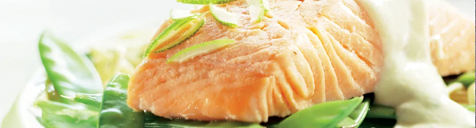 Gestoomde zalmsteak met citrussaus