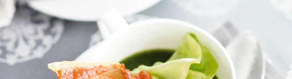 Kropsla-soep met krokante parmaham