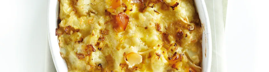 Bloemkool- en aardappelovenschotel