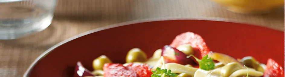 Tagliatelle met tuinbonen en olijven