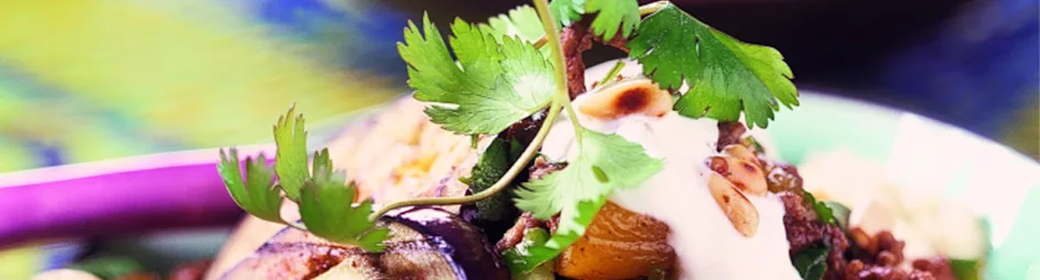 Aubergines met gehakt en couscous