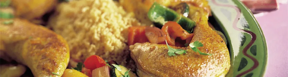 Couscous met geroosterde groenten en kip