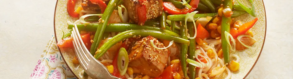 Zoetzure tofu met groenten