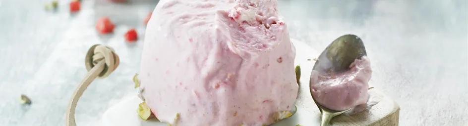 Semifreddo met vanille en frambozen
