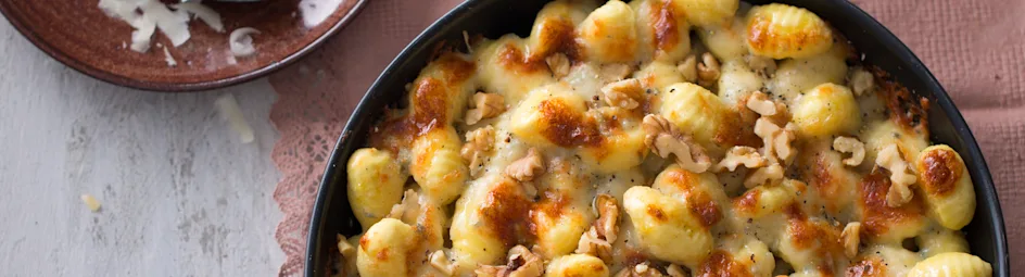 Gegratineerde gnocchi met gorgonzola en parmezaan