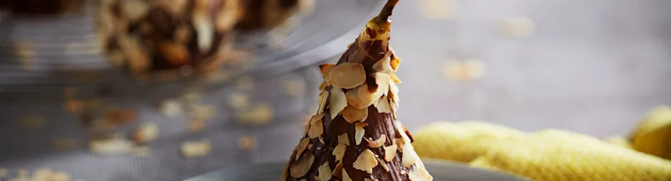 Chocoladeperen met specerijen-ijs