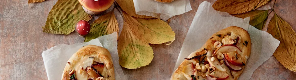 Pizzette met roomkaas en fruit